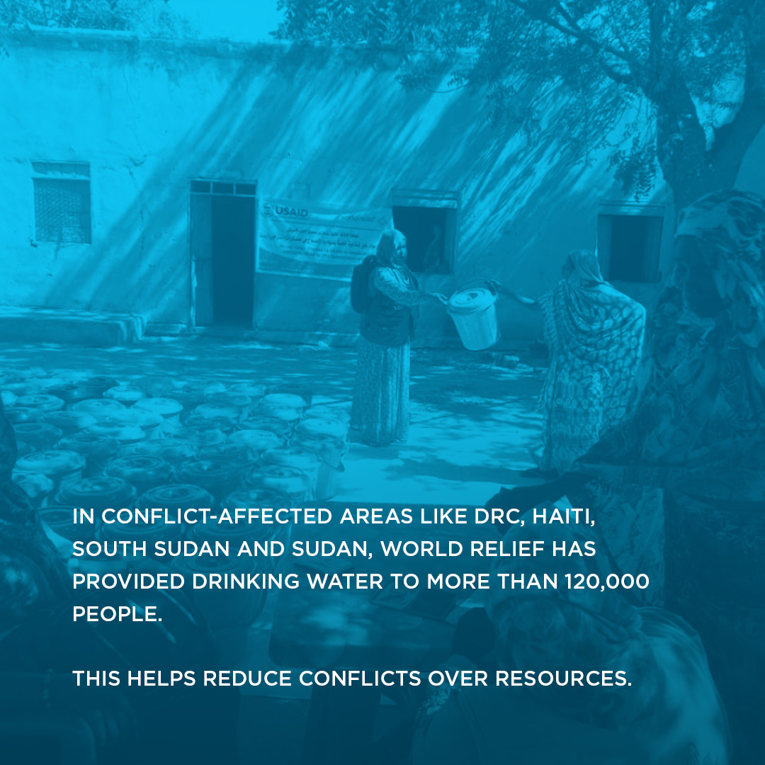 WorldRelief's tweet photo. It’s #WorldWaterDay! This year’s theme is “Water for Peace” and today, we’re recognizing the critical role clean water plays in promoting health, education &amp; economic development. Swipe to learn more. 

#usaidbha #un-water #globalWASHcluster #cleanwaterforall #20liters https://t.co/uk8BWb7vw3
