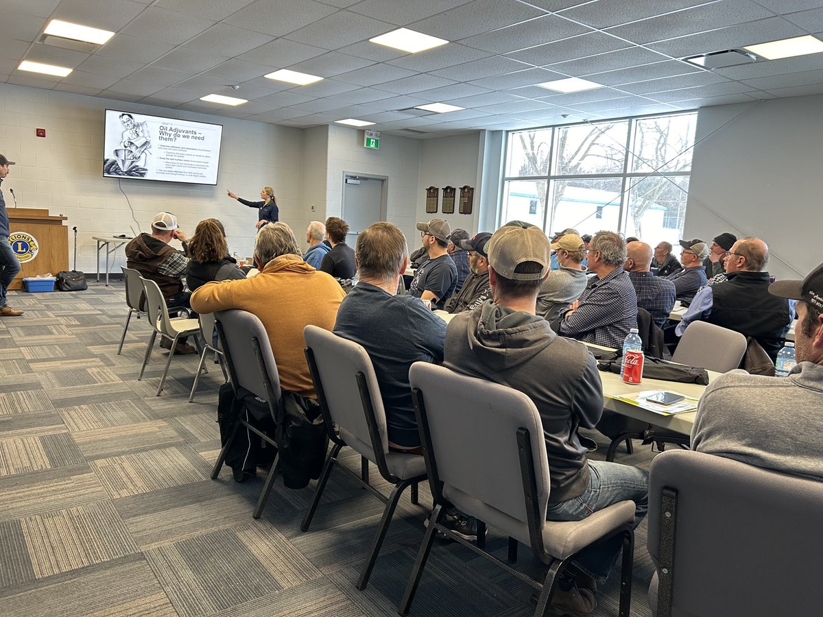 Great day of learning at Wellburn Agromart’s grower meeting.  Kaitland &amp; Josh, adjuvant agronomy; Joanna, herbicide resistance; Dave, portfolio update; #PurYield #ControlledReleaseFertilizer #NutrientUseEfficiency