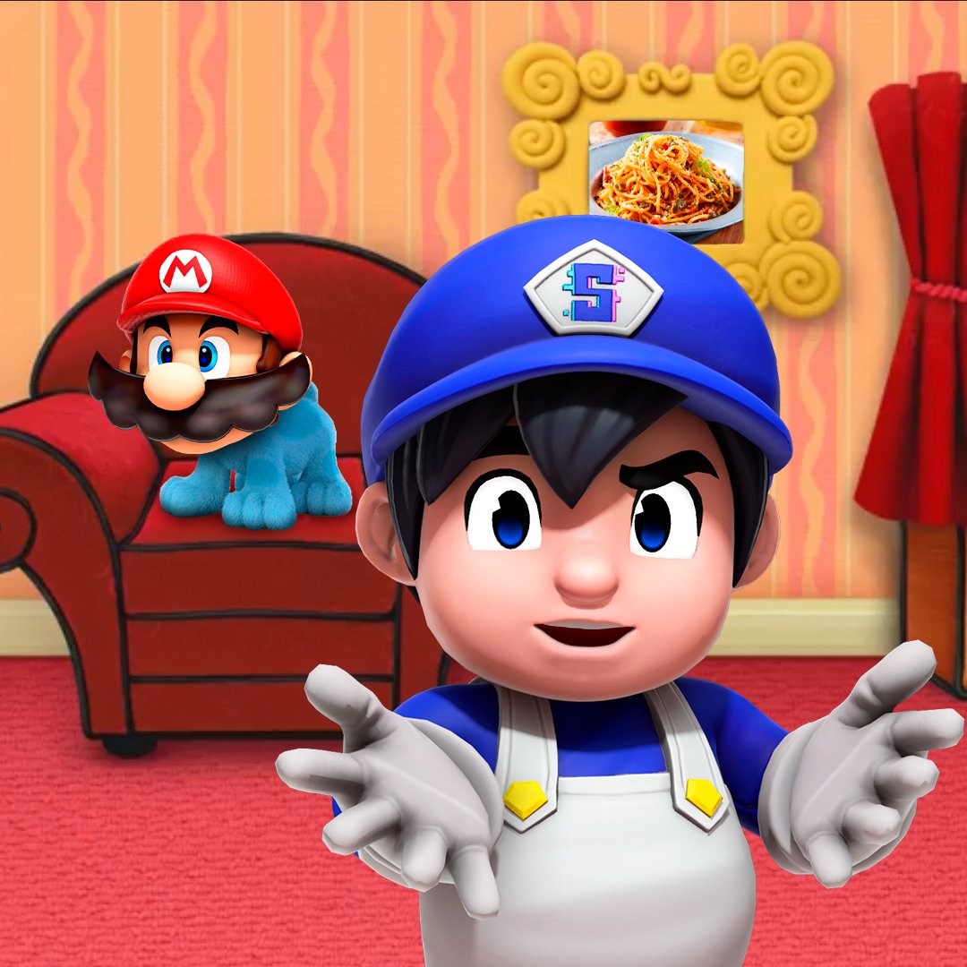 SMG4 and his trusty blue sidekick are grabbing their thinking caps to find all the clues! 🧢🔍 can you find the clue in this picture?