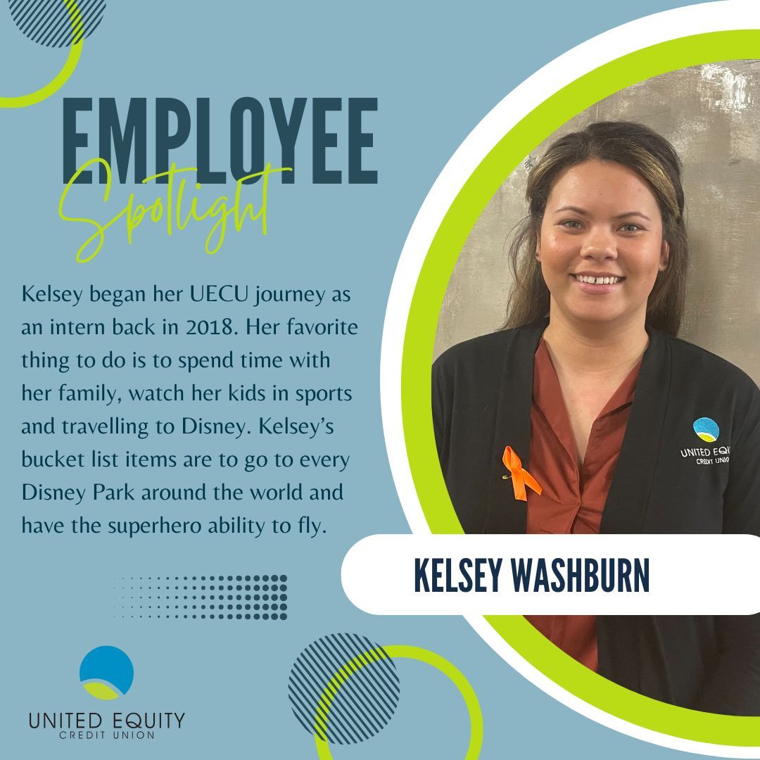 UnitedEquityCU's tweet photo. Let's give a warm hello to Kelsey Washburn, a valued member of our UECU team since 2018! #UECU #EmployeeSpotlight https://t.co/DPlcMXsPy8