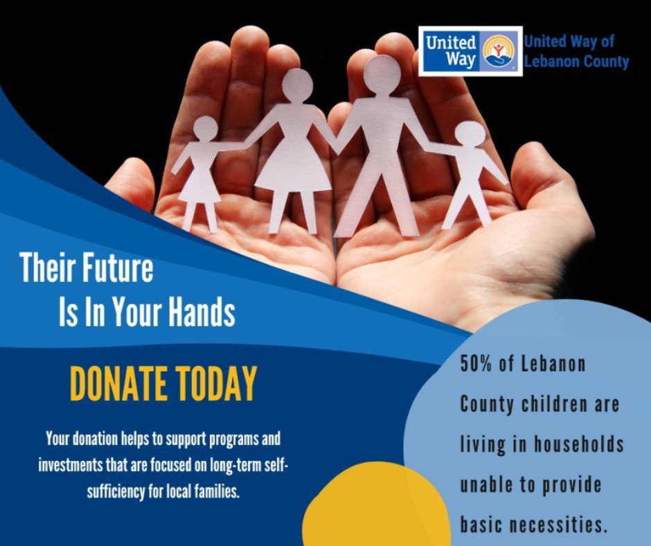 Your gift to United Way of Lebanon County helps set up children and families for success. Give today! bit.ly/3Ol3v0s #LiveUnited #LebanonStrong