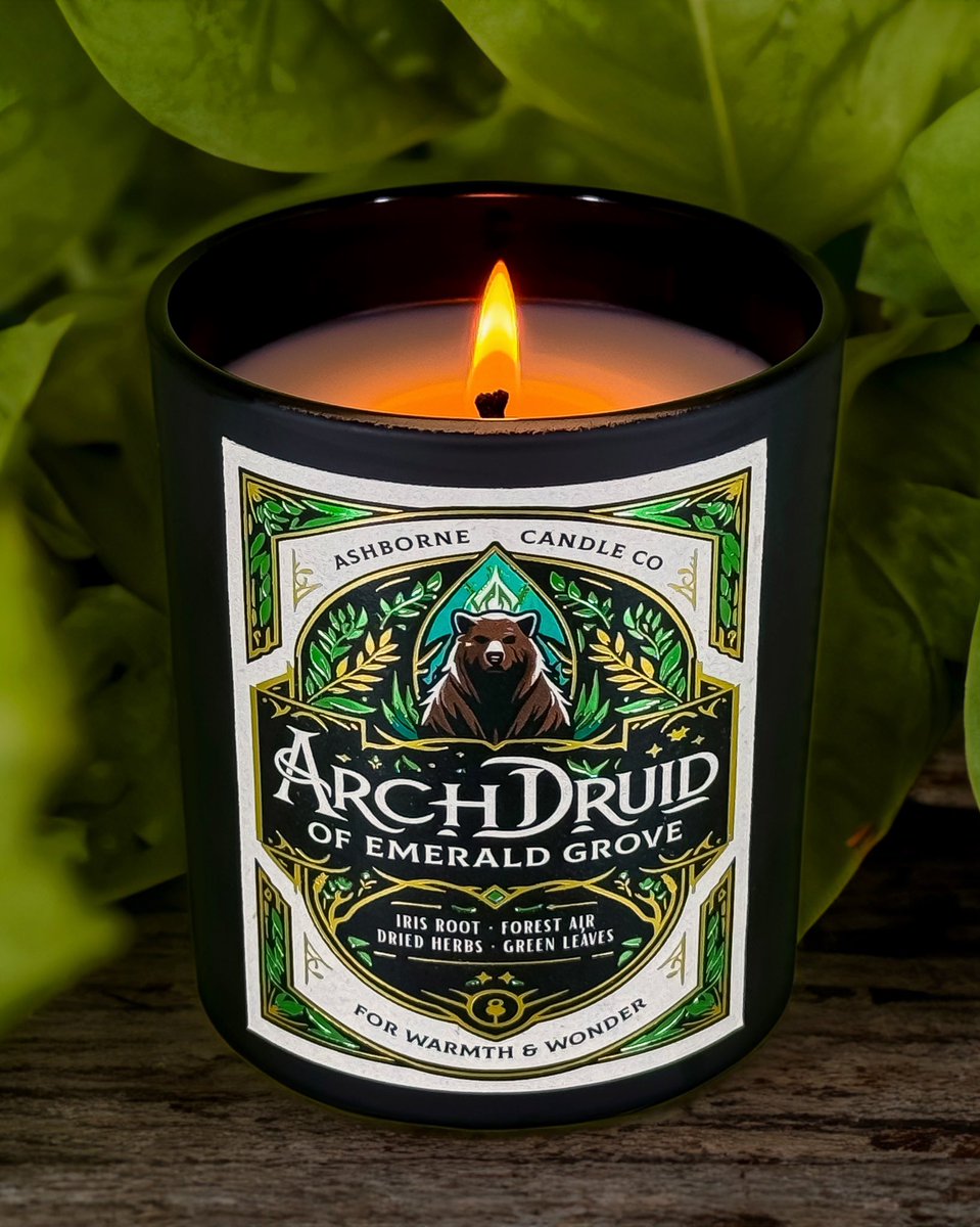 AshborneCo's tweet photo. Introducing Archdruid of Emerald Grove 🐻🌿 Smells of Iris Root - Forest Air - Dried Herbs - Green Leaves 🕯️

https://t.co/J2QdizaQGi

#BG3 https://t.co/pPxsx2bSKx