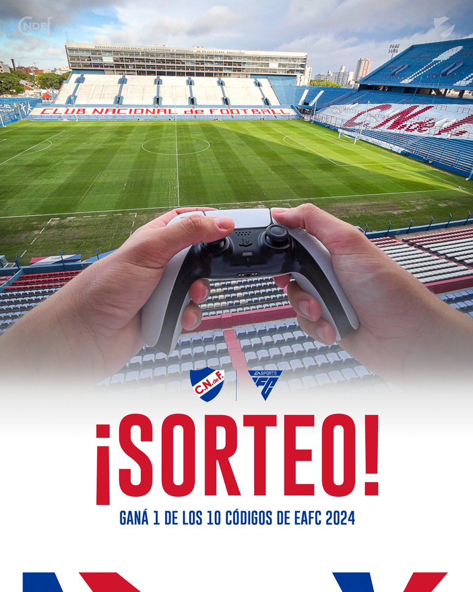 EsportsNacional's tweet photo. 🎮 ¡Sorteamos 𝟭𝟬 𝗰𝗼́𝗱𝗶𝗴𝗼𝘀 de #EAFC24 para PlayStation!

Para participar:
✅Seguir a @EsportsNacional
✅Like a esta publicación
✅Arrobá a dos Tricolores
✅Reposteá este tweet

⏳ Tenés tiempo hasta el martes 26 de marzo

¡Éxitos a todos!🙌🏻

#ElClubGigante 🔵⚪🔴 https://t.co/Ndi4W8ayiZ