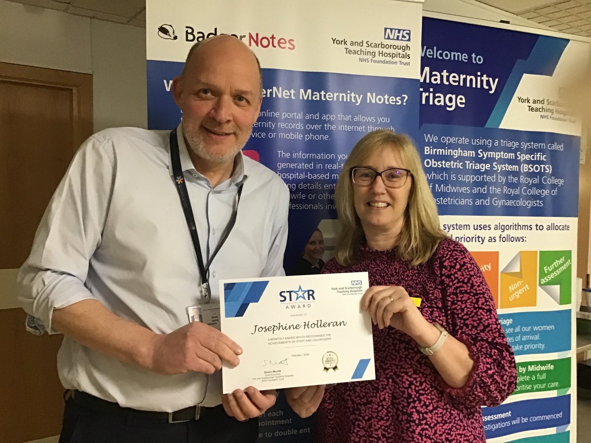 Star Award: Josephine Holleran 🌟 Jo was instrumental in our Trust's introduction of BadgerNet, an online maternity notes tool that improves patient safety and care. She wrote over 100 user guides and organised training sessions. 'A great role model for digital engagement.'