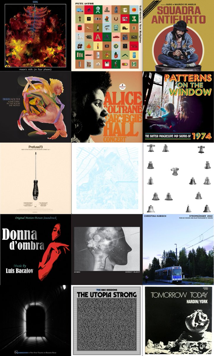 WaldoKanto's tweet photo. Week-end soundtrack
#Coil #PeterAstor #GuidoAndMaurizioDeAngelis #JuliaHolter #AliceColtrane #ProgressivePop #PrefuseSeventyThree #Ogive #SiminaOprescu #LuisBacalov #Zombi #ChristinaKubisch #PanAmerican #TheUtopiaStrong #HardinAndYork https://t.co/bB6pBLj19J