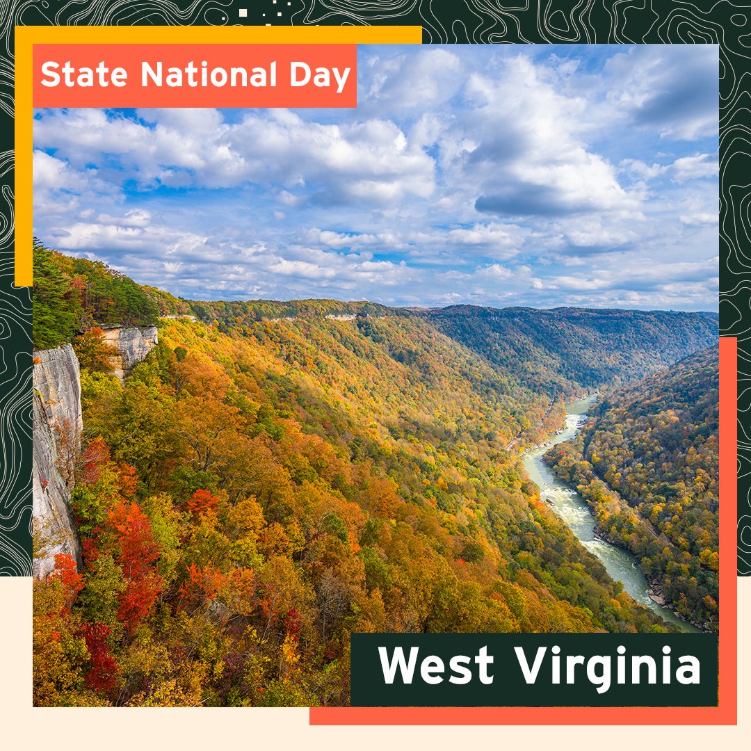 Happy #NationalWestVirginiaDay! West Virginia has a diverse landscape and some of the most beautiful hiking and camping destinations in the country. ⛰️🚐 A #funfact about West Virginia is that it's the only state completely within the Appalachian Mountain range!