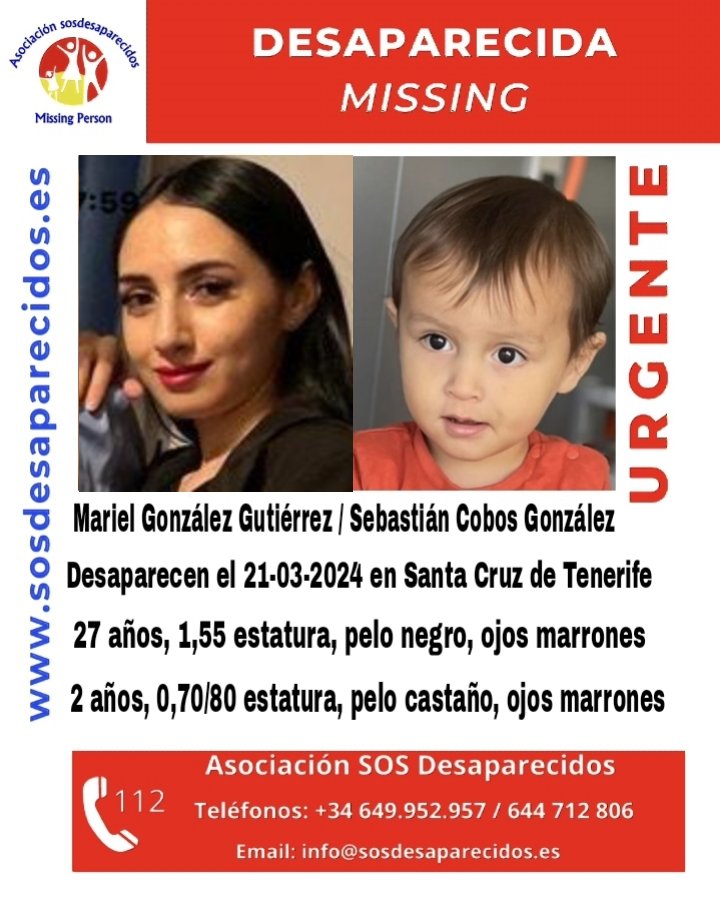 🆘 DESAPARECIDOS
Sustracción Parental
#desaparecido #sosdesaparecidos #Missing #España #SantaCruzdeTenerife
Fuente: <a href="/NisdeOrg/">NISDE - Asociación Niños Sin Derechos</a>
Síguenos <a href="/sosdesaparecido/">ALERTA DESAPARECIDOS</a>