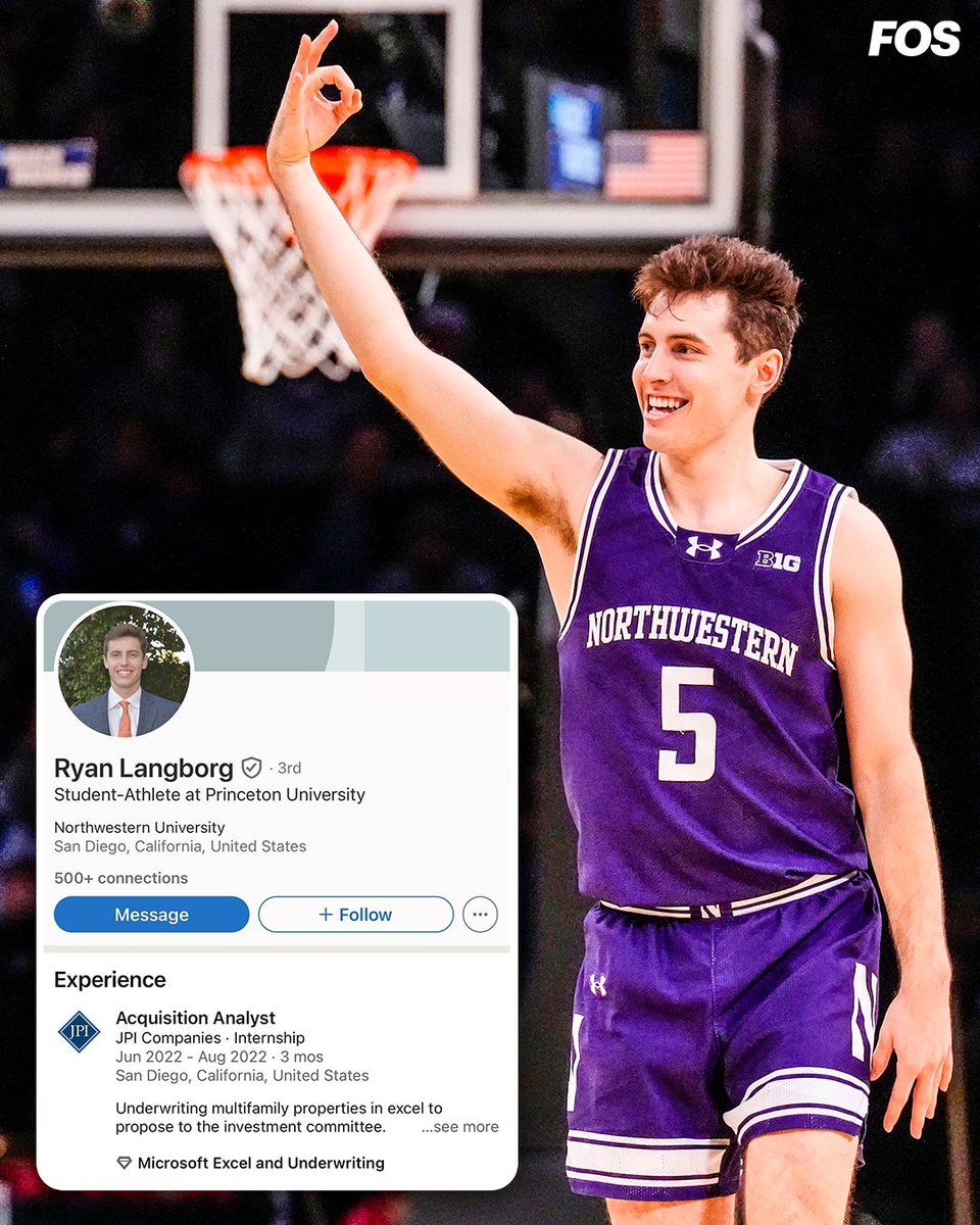 A year ago, Ryan Langborg led Princeton to the Sweet 16. Now at Northwestern getting his Master’s degree, he just dropped a season-high 27 points—and 12 in OT—to take down FAU.