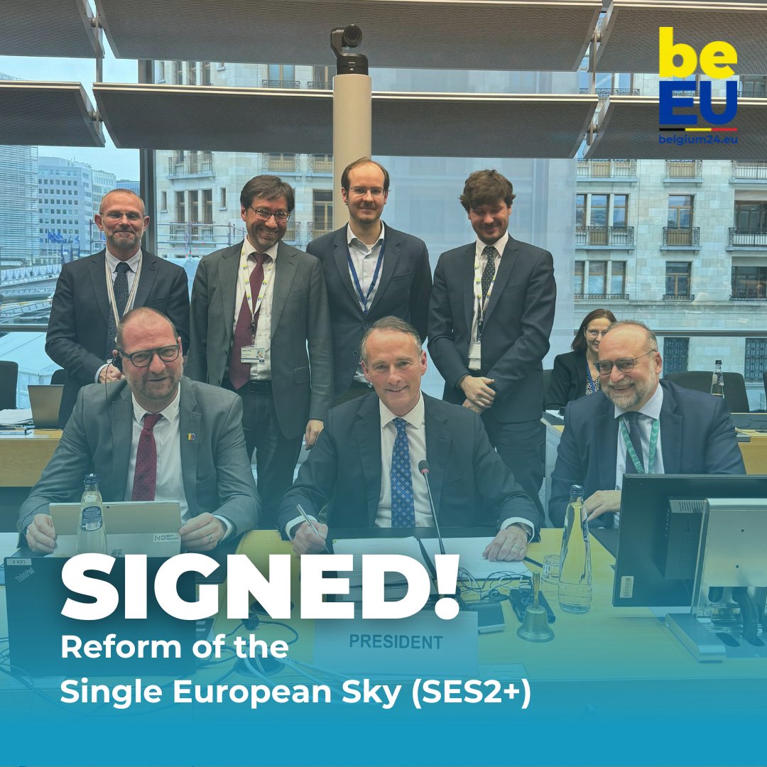 ✈️ This deal lifts us up to the highest emotions 🎵! Today, Ambassadors confirmed the provisional agreement on the reform of the Single European Sky (#SES2+). By making 🇪🇺 skies more efficient, it also marks a significant step in the aim to reduce CO2 emissions from aviation.