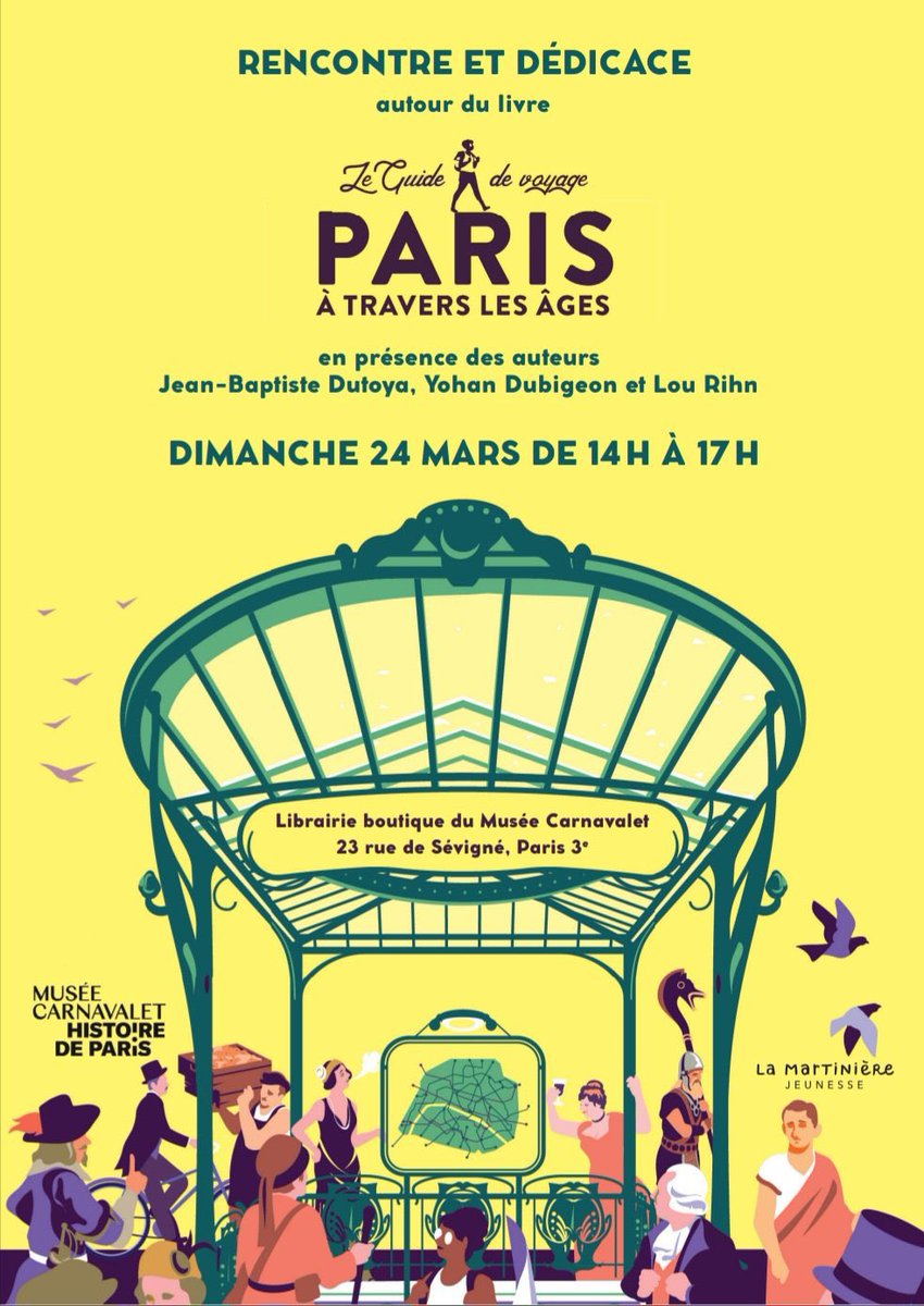 Salut les petit.e.s poulet.te.s. Pour rappel: c’est dimanche à 14h au <a href="/museecarnavalet/">Musée Carnavalet</a>  avec <a href="/Jb_C2000/">Jb Dutoya</a> et <a href="/YohanC2000/">Yohan Dubigeon</a> qui pourront au choix lire l’avenir dans les rides de vos mains ou vous dédicacer leur livre. Bisous les massives