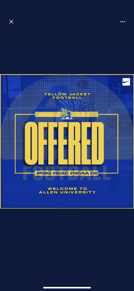 Blessed to have received another d2 offer to Allen university @FBCoach_Rahn @CoachTCip @CoachMcRae77
