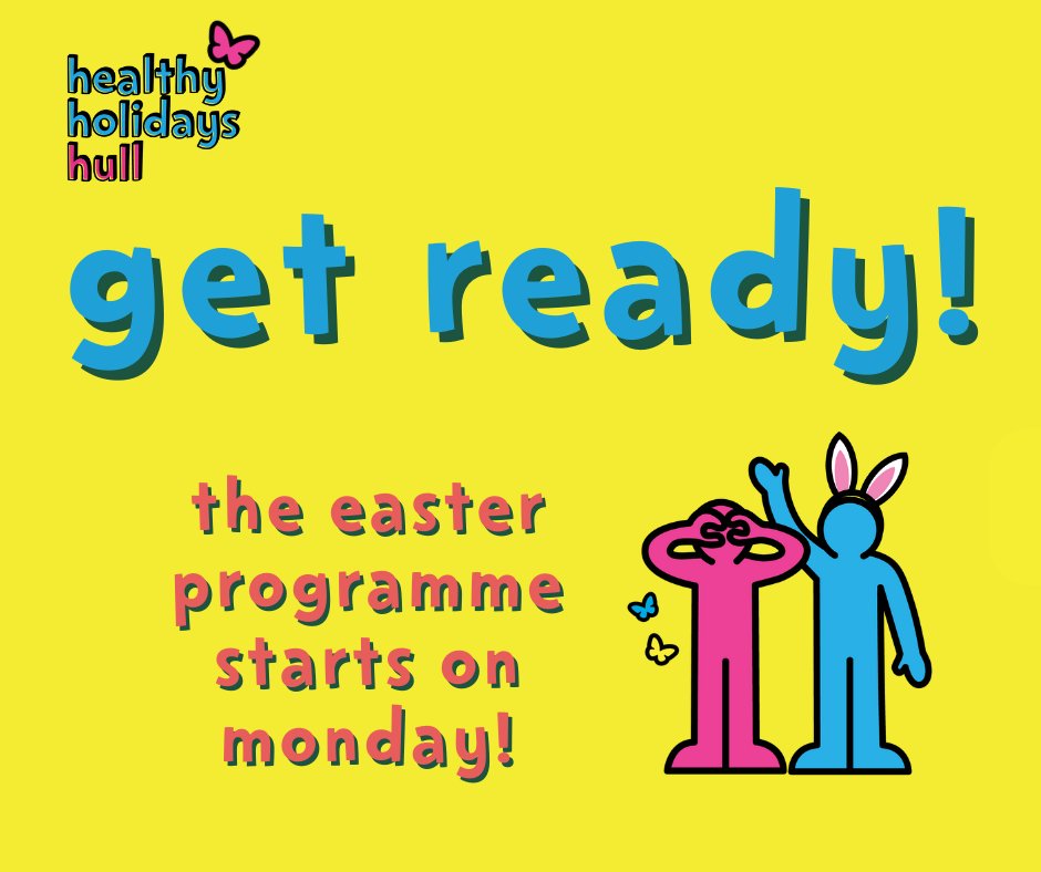 It’s nearly time for our exciting Easter Programme! The FREE activities and food for children living in Hull starts on Monday 🎉 Check healthyholidayshull.org website to see what is available! #HealthyHolidaysHull #HAF2024 @educationgovuk