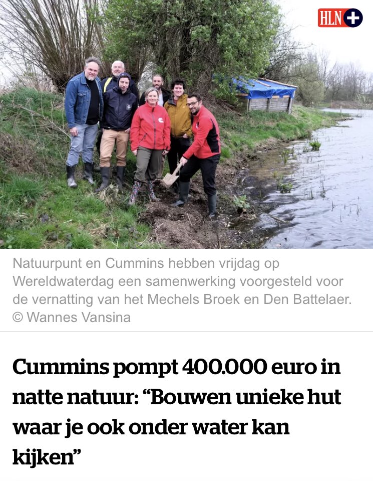 wantenslander's tweet photo. Op #wereldwaterdag stelden we met Natuurpunt twee samenwerkingen voor van private bedrijven die investeren in wetland en natuurherstel. #Cummins in Mechelen en #Google in Dendermonde. #natuurherstelwerkt #lifewetlands4cities #interregBluetransition #natuurpunt #wereldwaterdag https://t.co/lLekuxVwMV