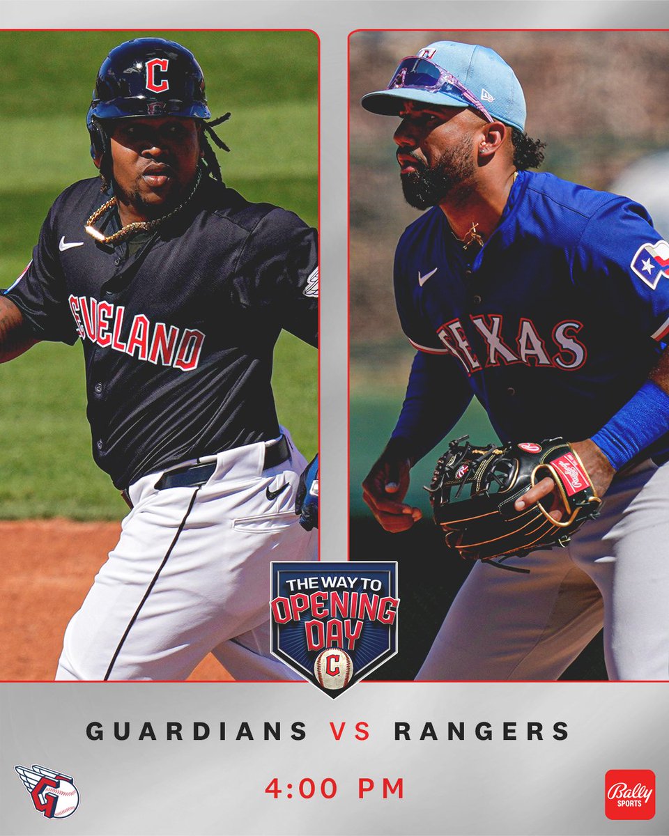 FanDuelSN_CLE's tweet photo. Get the weekend started early with some Guardians baseball! ⚾️
Join @mattu12cle, Rick Manning, and @DreKnott at 4:00 on Bally Sports Great Lakes and streaming on https://t.co/xKTgd26cEG and the Bally Sports app!
#ForTheLand | #GuardsSpring | #WayToOpeningDay https://t.co/M6vEZ2cbxG