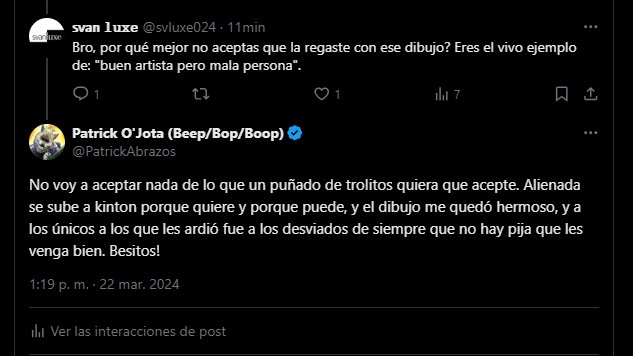 PatrickAbrazos's tweet photo. NPCs progres:

No voy a aceptar nada de lo que ustedes quieran que acepte, no voy a bajar la cabeza, ni voy a cumplir ninguna de vuestras fantasías desviadas.

Ustedes no son mi público, no me afectan sus intentos de funa, y solo los uso para farmear interacciones. Besitos! https://t.co/bIamaaI1vS