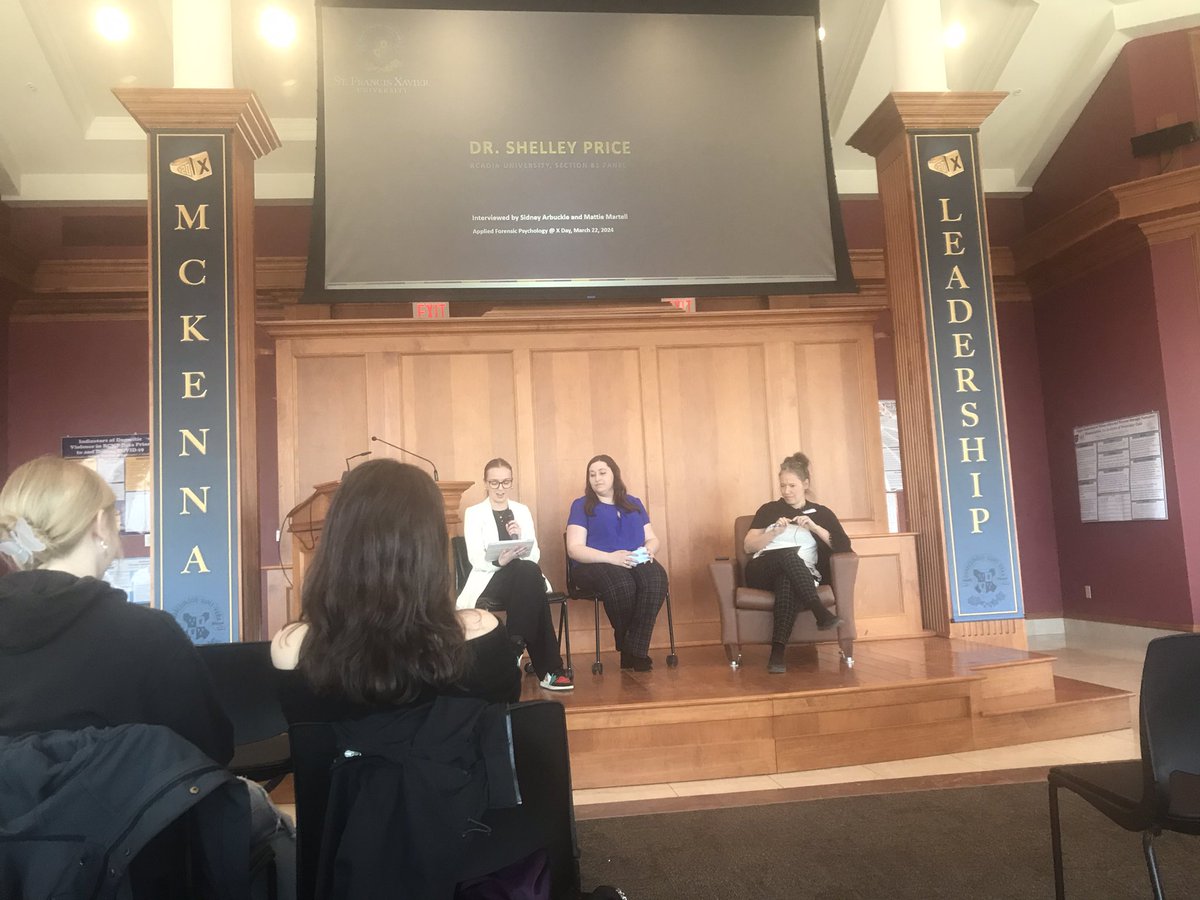 Enjoying the insightful presenters and student displays at Applied Forensic Psychology Day @stfxuniversity - Thx to @margocwatt for the invite to attend.