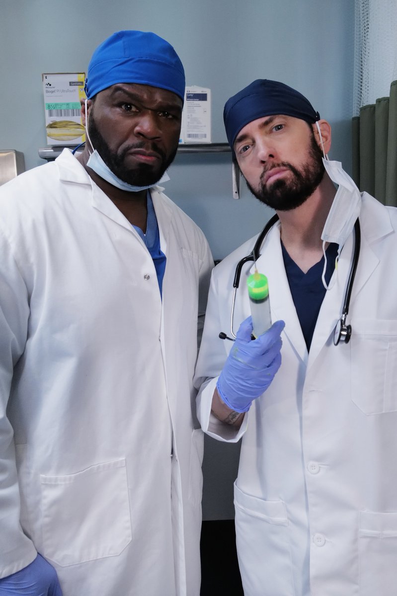 SonaShady8's tweet photo. CURTIS "50 CENT" JACKSON x EMINEM 💉💊
#JimmyKimmelLive ABC on Backstage! https://t.co/MaRo8eHeRq