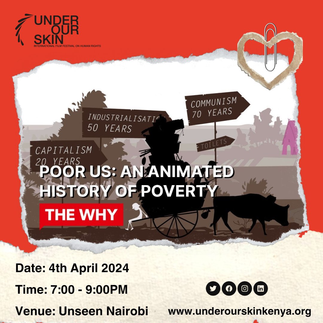 Under Our Skin Film Festival on Human Rights (@under_ourskin) on Twitter photo In collaboration with our content partner, <a href="/TheWhyFound/">THE WHY Foundation</a>, we're thrilled to present the film "Poor Us: An Animated History of Poverty" by Ben Lewis.
Registration is free, so grab your friends and RSVP your seat at mookh.com/event/under-ou…
#uos2024 #monthlyscreenings #poorus In collaboration with our content partner, <a href="/TheWhyFound/">THE WHY Foundation</a>, we're thrilled to present the film "Poor Us: An Animated History of Poverty" by Ben Lewis.
Registration is free, so grab your friends and RSVP your seat at mookh.com/event/under-ou…
#uos2024 #monthlyscreenings #poorus