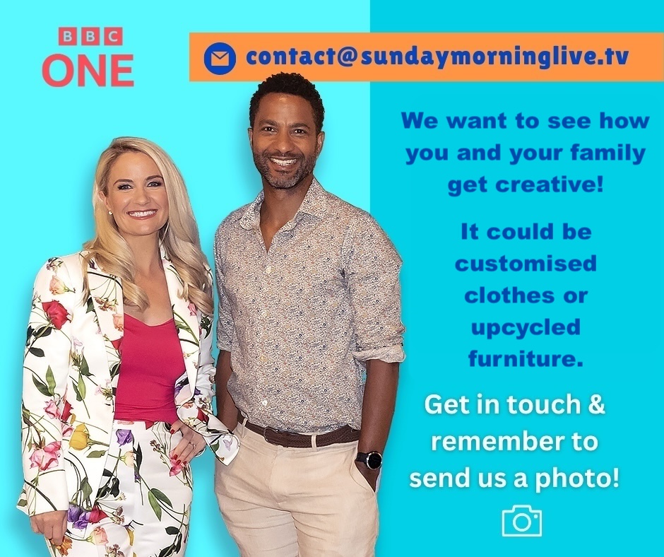 We're meeting the woman who turns old trainers into pieces of art.  And we want to see how you and your family get creative - it could be customised clothes or upcycled furniture.  Send your pictures to contact@sundaymorninglive.tv