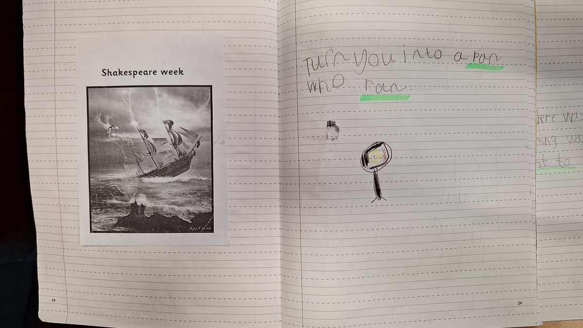 Year 1 also did some fantastic writing around The Tempest.
