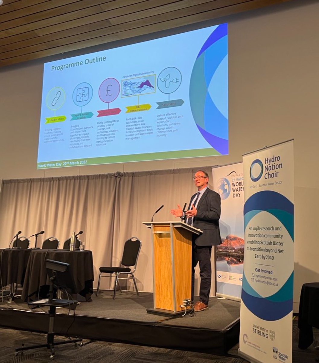 H2ONationChair's tweet image. From launching @H2ONationChair here two years ago to delivering impact and benefit in the journey to Net Zero and beyond, Prof @a_n_tyler presents a brief progress update of our #HydroNationChair programme at @HNICScotland #WorldWaterDay2024 closing sessions