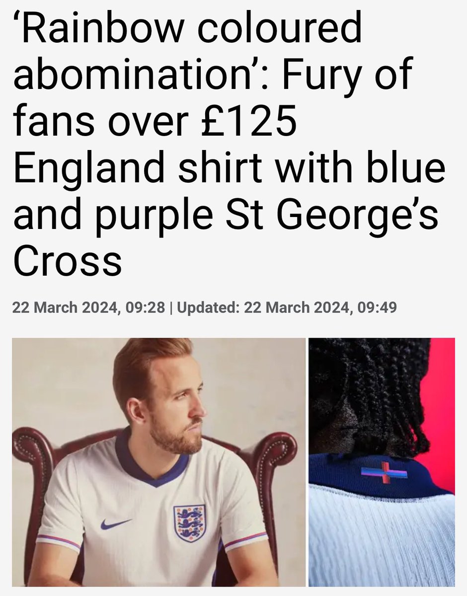 What is wrong with this country when people are more upset about the cross than they are about the blatant rip off of charging £125 for a flippin’ football shirt!!!! #EnglandShirt #GeorgeCross