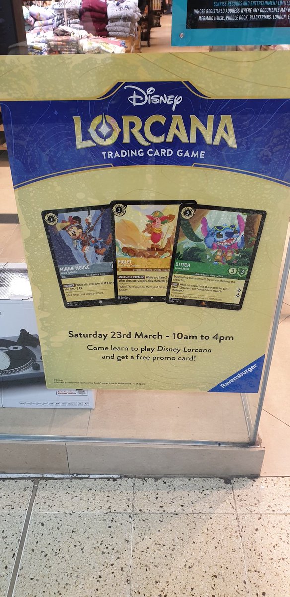 We will be hosting a @DisneyLorcana event in store tomorrow for our opening weekend. Where you can learn how to play and also pick up your free promo card. #lorcana #Disney