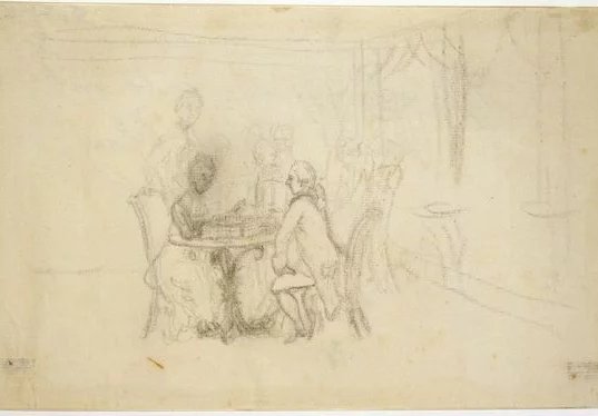 Johann Wolfgang von #Goethe (1749-1832; attr.)
Couple playing chess
Drawing
Undated and unsigned
@KlassikStiftung Weimar
#ChessInVisualArts #chess #ChessPlayer #drawing #JohannWolfgangVonGoethe #DOTD
📷 klassik-stiftung.de/digital/fototh…