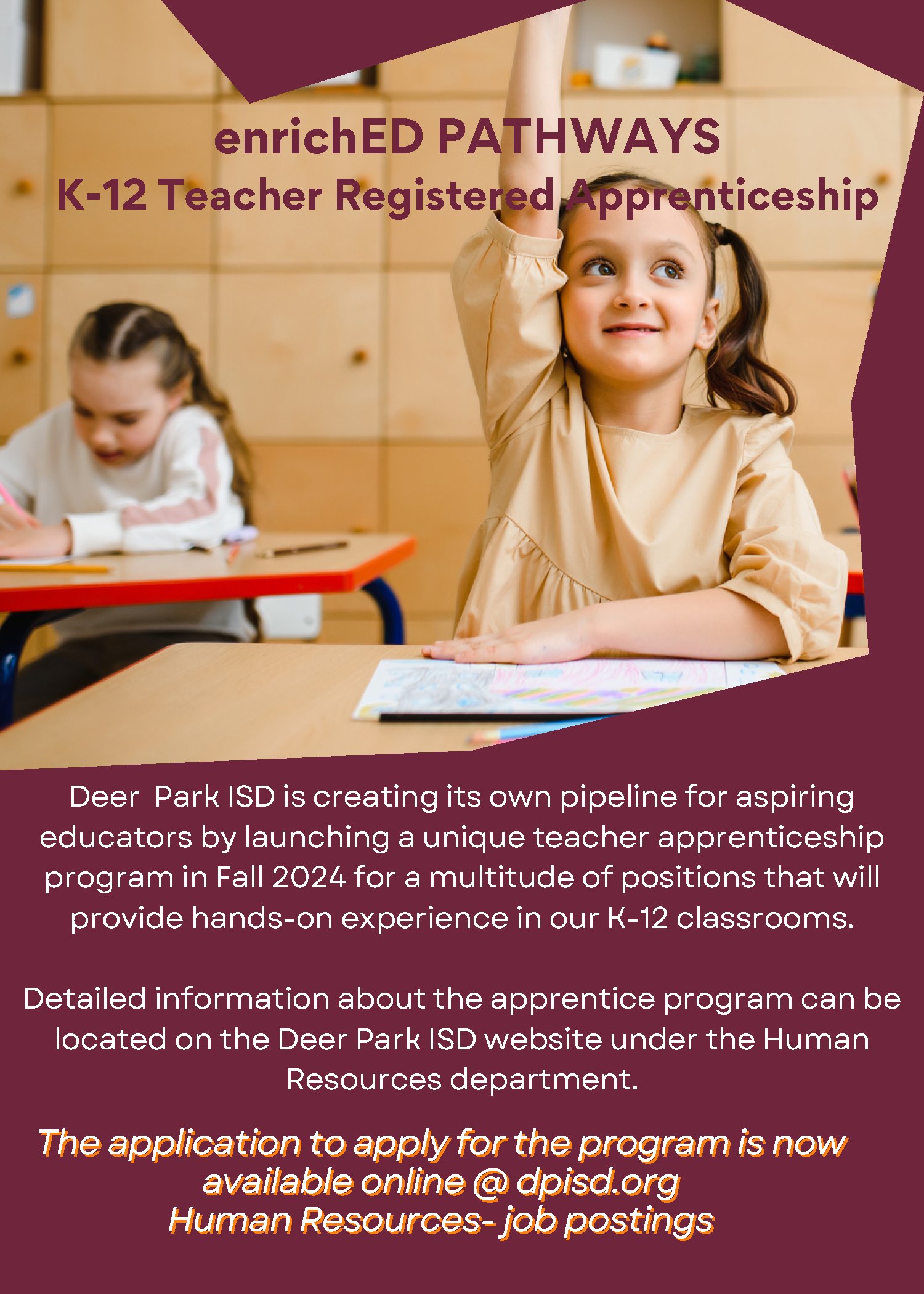 Deer Park ISD on X: &ldquo;Deer Park ISD is creating its own pipeline 