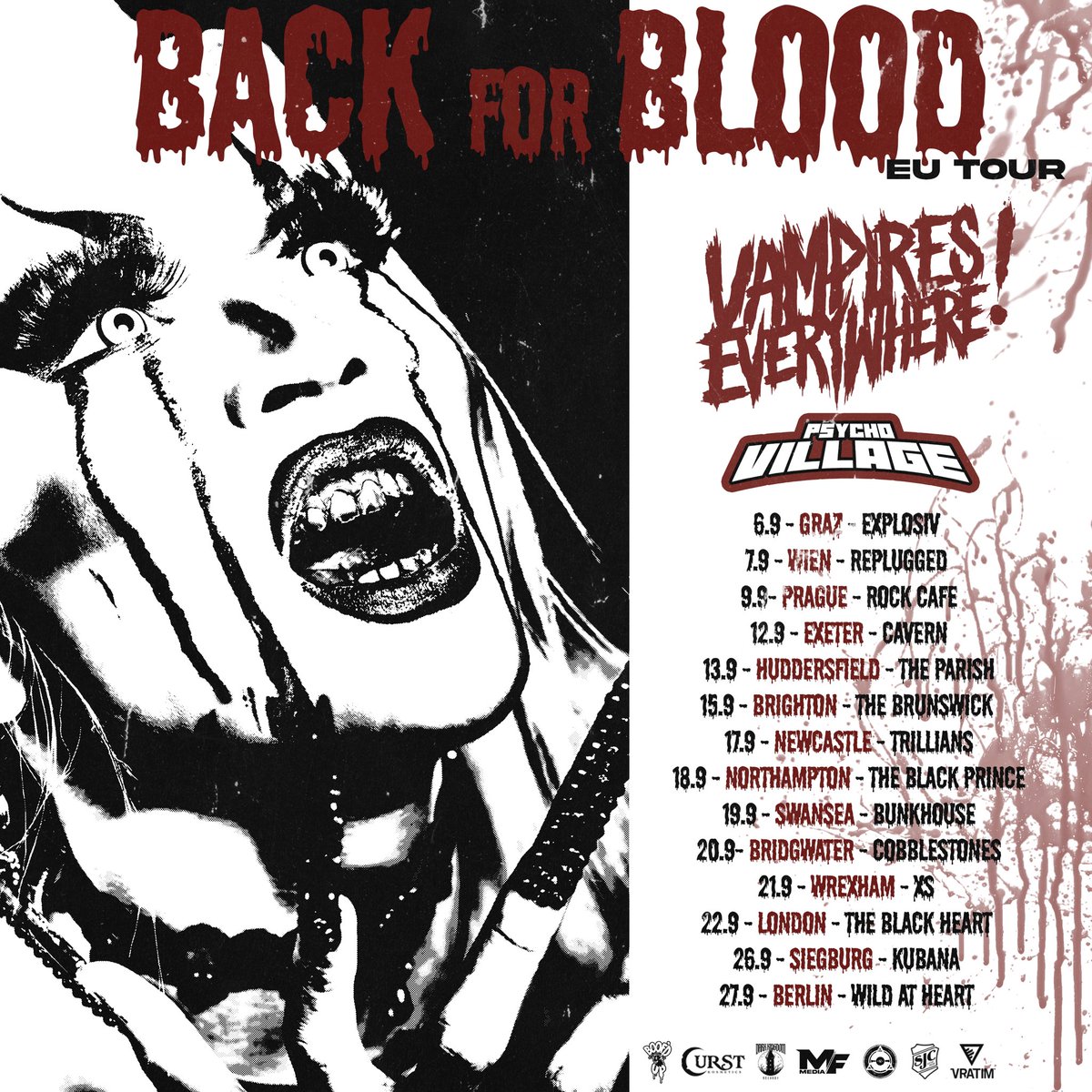 VE! HEADLINING TOUR EU / UK 
“BACK FOR BLOOD” 

SEE YOU IN SEPTEMBER UK | EU w. our good friends <a href="/_PsychoVillage/">Psycho Village</a> 

#Vampireseverywhere
@TherealVEband
