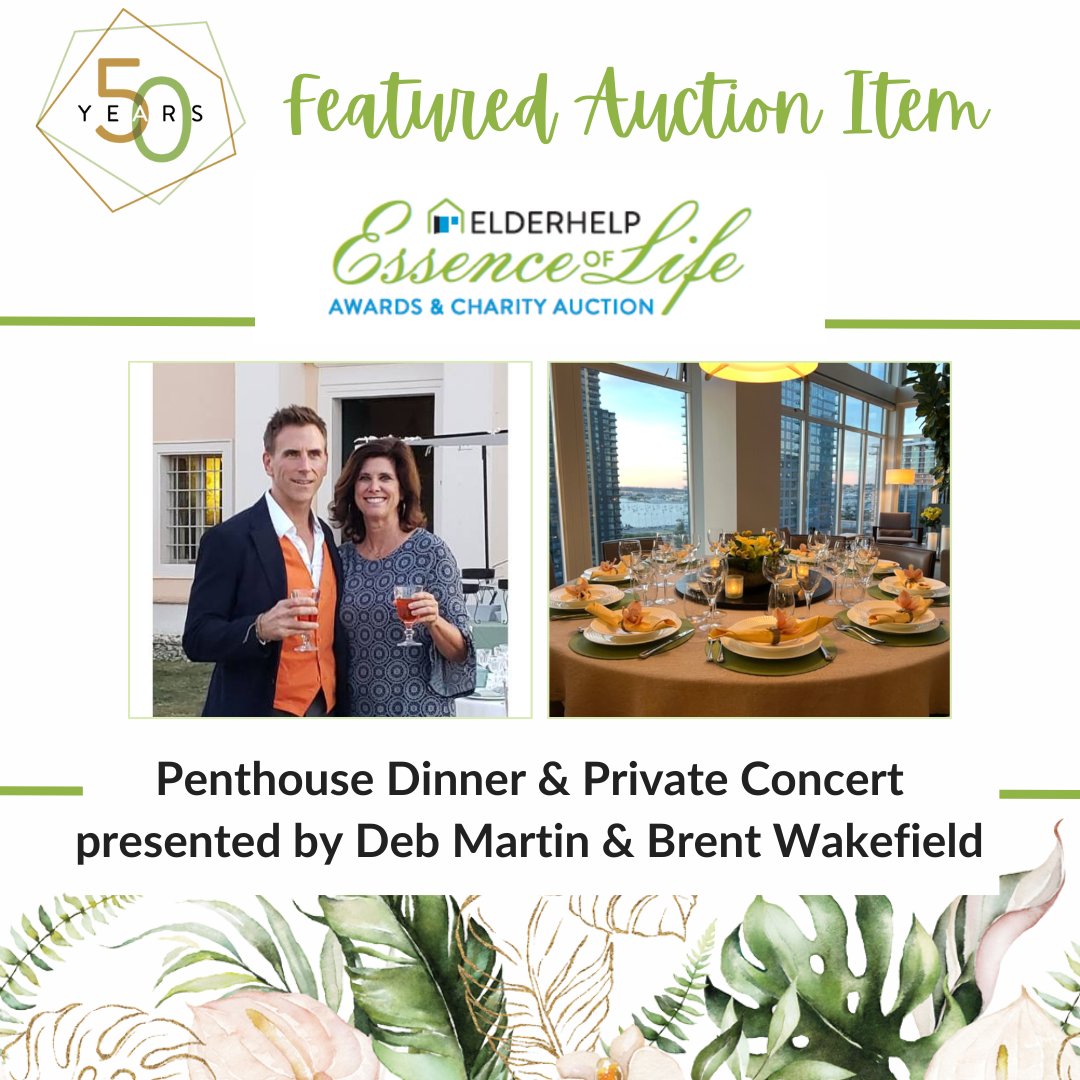 Two great leaders come together for one great reason: Supporting Seniors. Deb & Brent are hosting a special evening of gourmet food, penthouse views, and guaranteed laughs. Value: PRICELESS. Bid now at bit.ly/EOL24