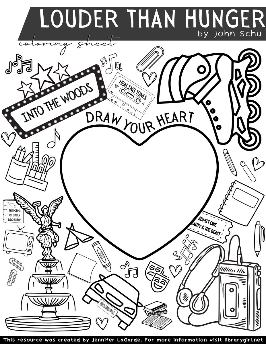 Y'all. I updated my review of @MrSchuReads' Louder Than Hunger to include this coloring sheet + some bonus content from @bookelicious! Read my review, download the coloring sheet (for FREE!) and more here! Happy reading AND coloring! 🛼🎶📓⛲️🎭 librarygirl.net/post/book-revi…