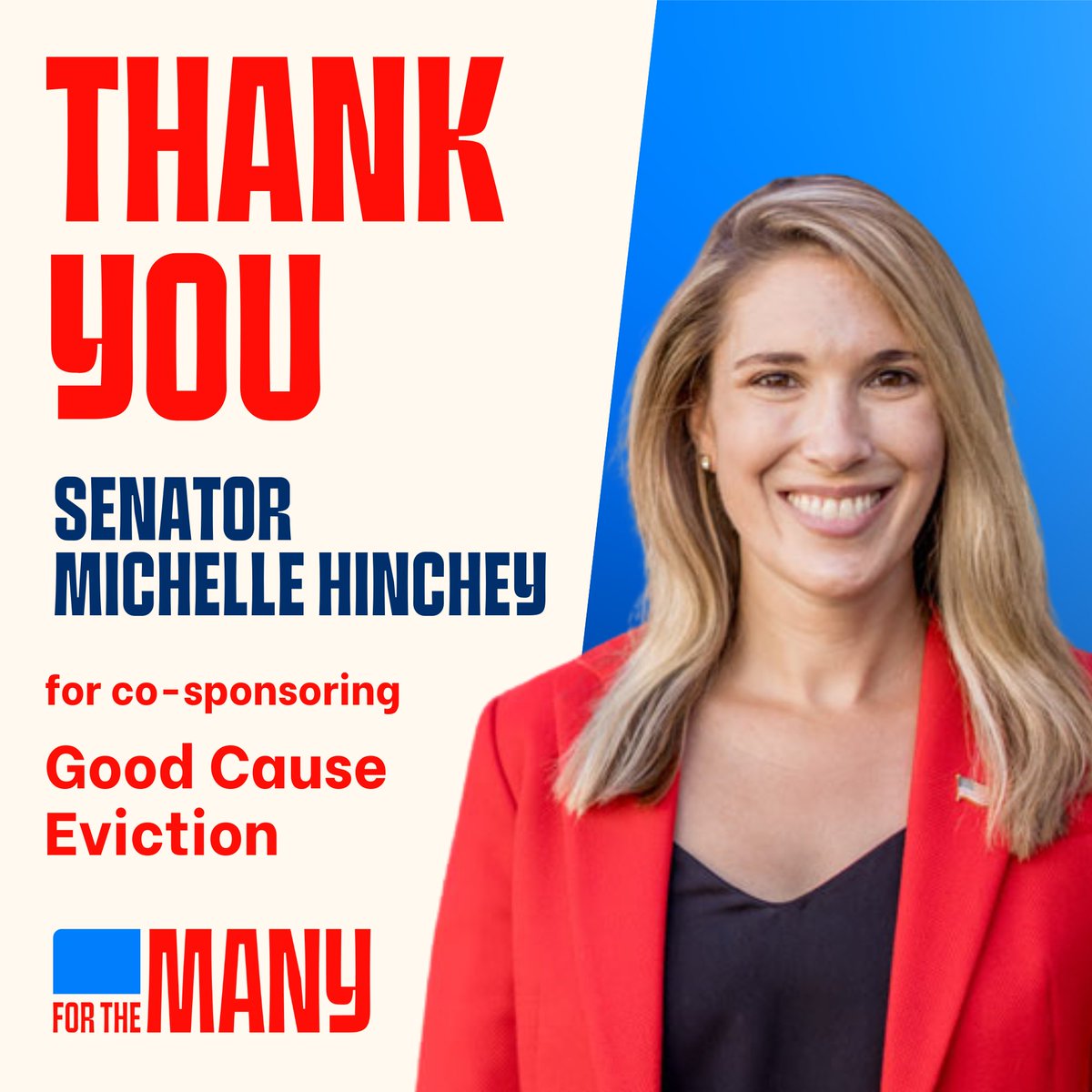 Senator Michelle Hinchey is officially co-sponsoring Good Cause Eviction! 

We’re thankful @SenatorHinchey has heard the tenants in her district urging her to stand up for their right to stay in their homes. 

All New York tenants deserve the same protections—and the only way to…