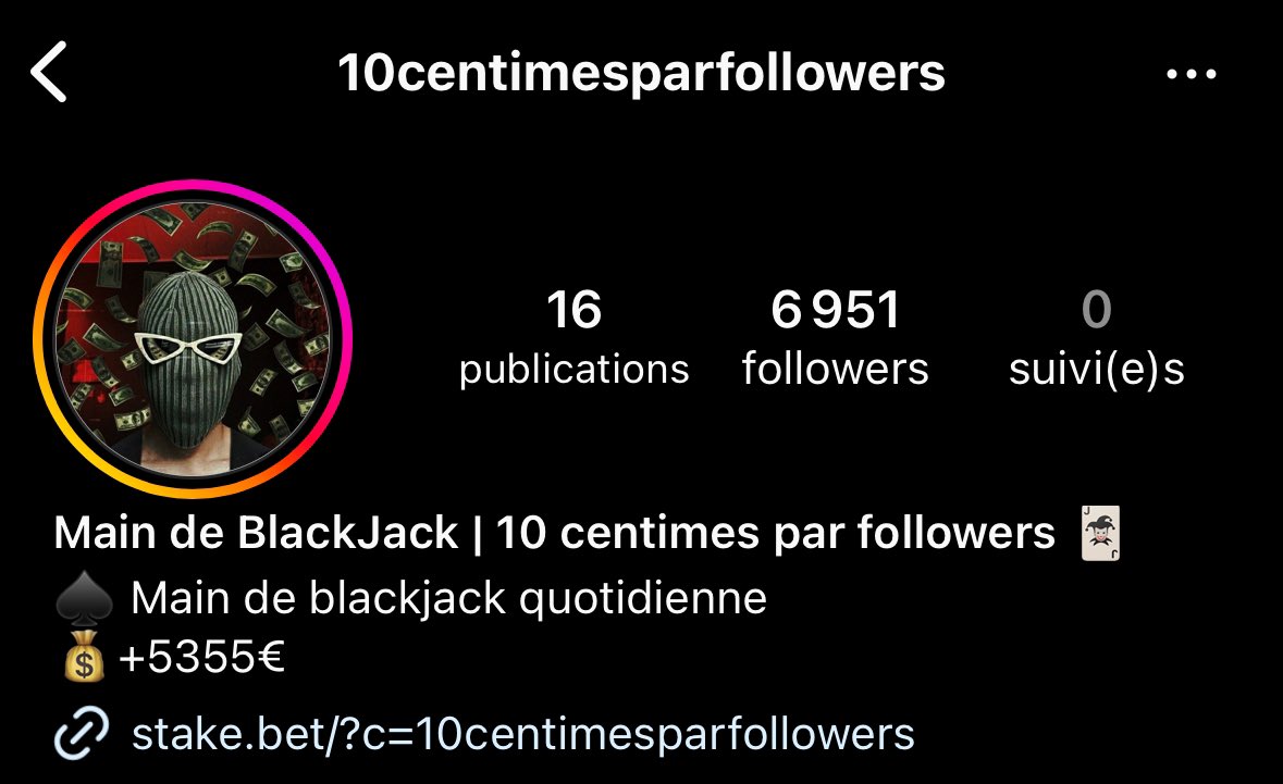 AdrifEmark's tweet photo. Pas d’idées de niches pour devenir VIRAL sur TikTok ? 

📍Ce compte réalise un concept de parier 10 centimes par follow au Blackjack 

👉🏼 Il filme son tirage au quotidien en vidéo résultat : 

💰Monétisation Tiktok + Affiliation Casino 🏴‍☠️ https://t.co/8y3NiS4pLe