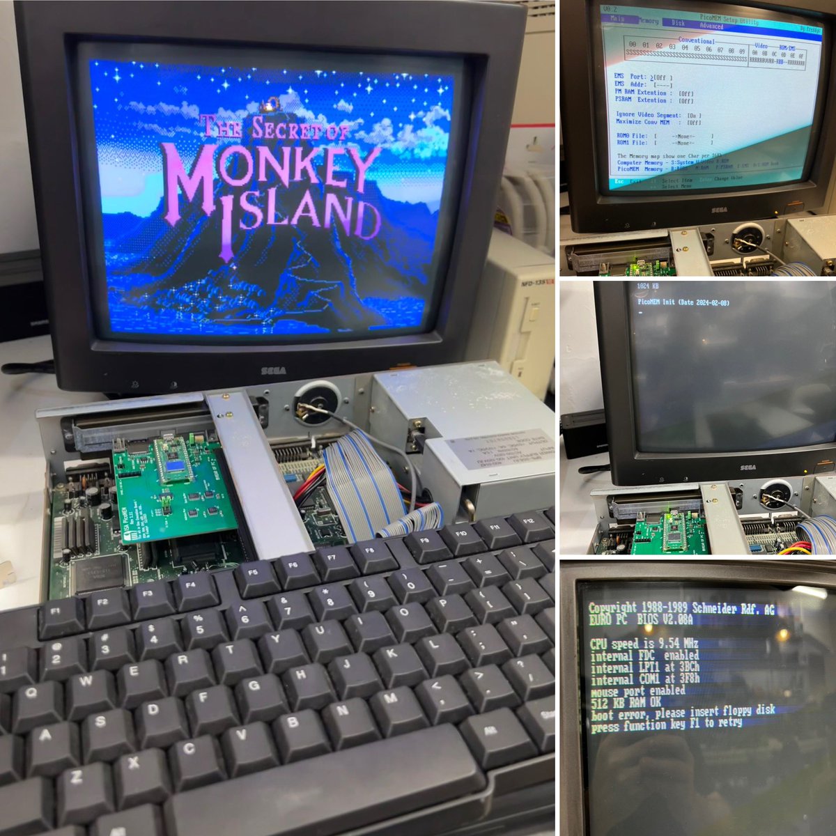 retrogamerewind's tweet photo. #picomem by @FreddyVETELE working beautifully on our @SEGA #TeraDrive. Schneider #EuroPC 1 unfortunately not yet. #crt #retrogaming https://t.co/vNNVqiCS7V