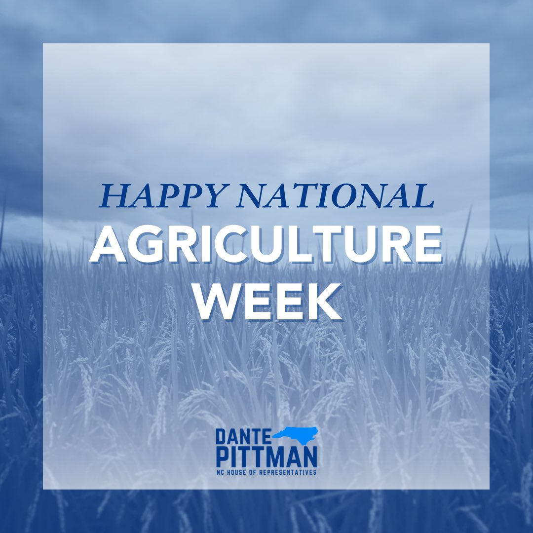 As this week comes to a close, we want to recognize National Agriculture Week! As a member of @NCFarmBureau and a homegrown Wilsonian, I know the importance of agriculture to our community and to North Carolina.