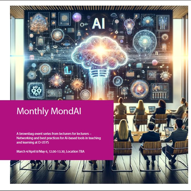 Monthly MondAI: AI-based tools beyond writing 8 April 2024, 12.00-13.30 The Monthly MondAI event will highlight the diversity of educational applications of AI-based tools, to help lecturers conceptualize their own teaching scenarios. doodle.com/meeting/partic… @PlantSciCenter