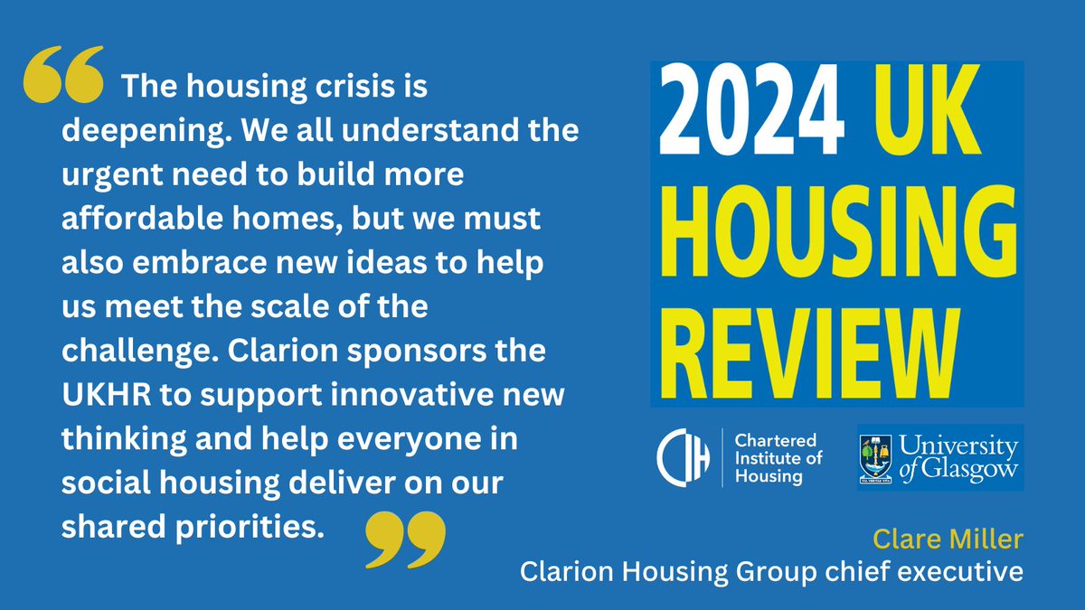 UK Housing Review sponsor @Clarion_Group on why the #UKHR24 helps everyone in #SocialHousing deliver on shared priorities 🌟CIH members download your FREE copy👉bit.ly/3IFRj9Y 📖Not a member?🛒Buy a copy ➡️bit.ly/3TXzUjD