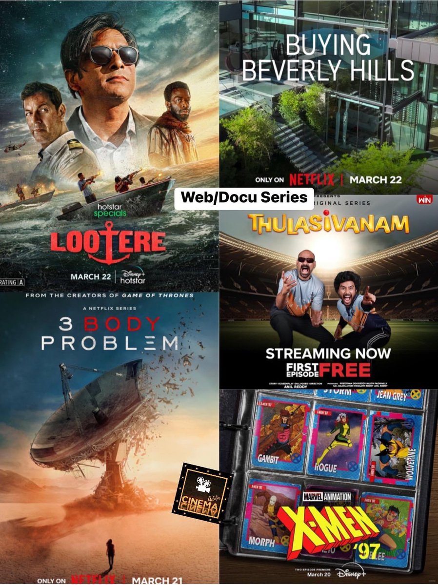 cineAddaUS's tweet photo. March 2024- Week 4 #WeekendKaAdda
Theatrical- #OmBheemBush #Savarkar #Lineman #Rebel #SecretHome #ArthurTheKing
OTT Movies- #OperationValentine #FighterOnNetflix #AeWatanMereWatanOnPrime #Shirley #RoadhouseOnPrime #Ozler
Web/Docu Series- #Thulasivanam #3BodyProblem #Lootere https://t.co/ua2QKqrxCj