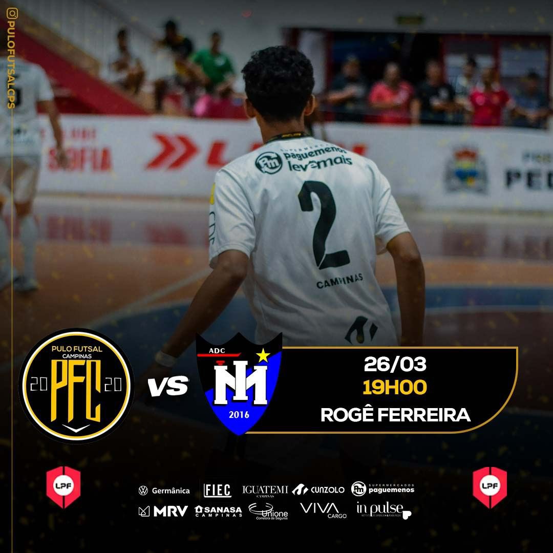 PuloCampinas's tweet photo. Nossa estreia pela Copa da LPF está chegando! É na terça-feira (26), às 19h00, no Rogê Ferreira, com entrada gratuita, contra o Inter Mogi. 

Contamos com a sua torcida! 🟡⚫️

“Existe um sonho chamado #PuloFutsal” https://t.co/isTkJhvpJN