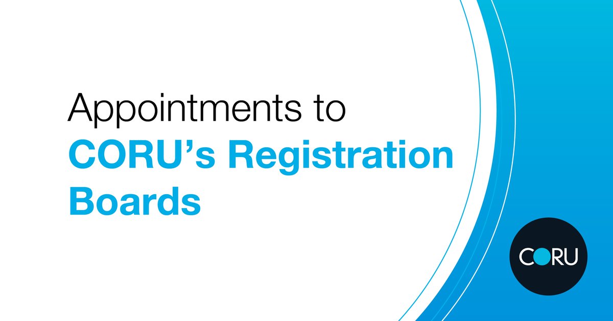 CORU welcomes the appointment and reappointment of members to the Dietitians Registration Board. We look forward to working alongside: ▪️ Eamonn Dunne (reappointment) ▪️ Ann Sheehan (reappointment) ▪️ Susan Temple (appointment) Full information on these recent appointments is…