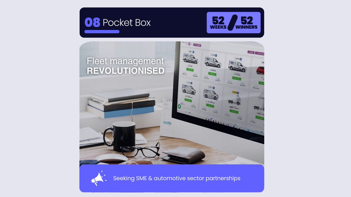 Spotlighting Pocket Box Ltd in our #52Weeks52Winners campaign! 🌟 With our help, they've unlocked a grant to boost their fleet management solutions. They're now connecting with SMEs and automotive sectors for partnerships. Here's to optimising fleet performance together! 🚘