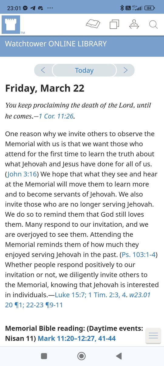 Ex-JW's can expect more messages &amp; calls this weekend as the Memorial approaches now that the door has been opened for shunning to be unapplied for this purpose. As the text says, "those who are no longer serving Jehovah" are also invited. How exciting — keep your phones near! 🙈