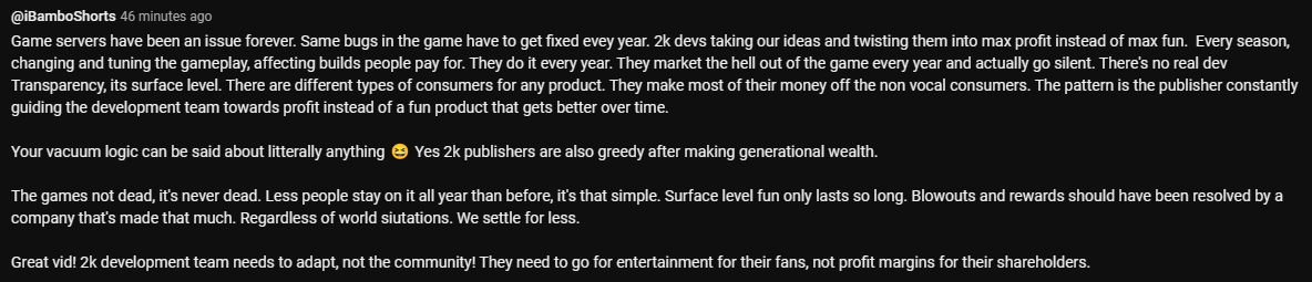 Jake4EverRandom's tweet image. The game isnt dead or trash but we sure as hell derserve more! #2kcommunity #StartSpeakingUp #Consumer

Great video - share your thoughts as well!
youtu.be/Bubexowswe0?si…