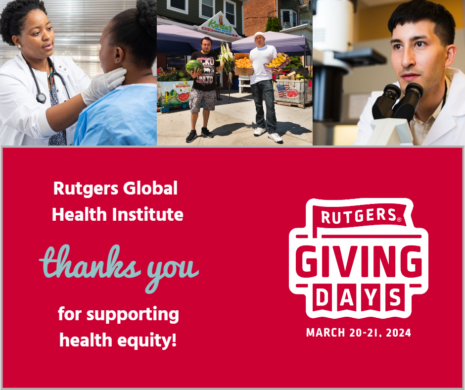 During #RUGivingDays we raised funds to confront the cancer crisis in Africa, address health disparities in New Jersey, and drive solutions for health inequities around the world. With your help, we are building a healthier world for everyone. Thank you for your support!