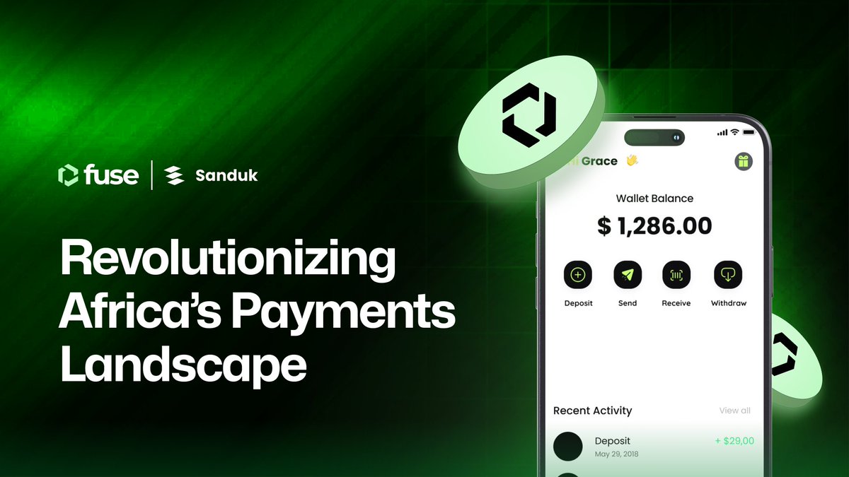 Fuse_network's tweet photo. 🌍 Fuse ecosystem project @getsanduk unveils a new mobile app solution to revolutionize #Africa’s payment landscape.

Powered by Fuse, the #Sanduk app offers unparalleled convenience, security, and accessibility, catering to the burgeoning demand for digital transactions across the continent.
 
👉 Find more details: https://t.co/uvOAAP7wqK

#Sanduk #FuseNetwork #DigitalPayments #AfricaTech