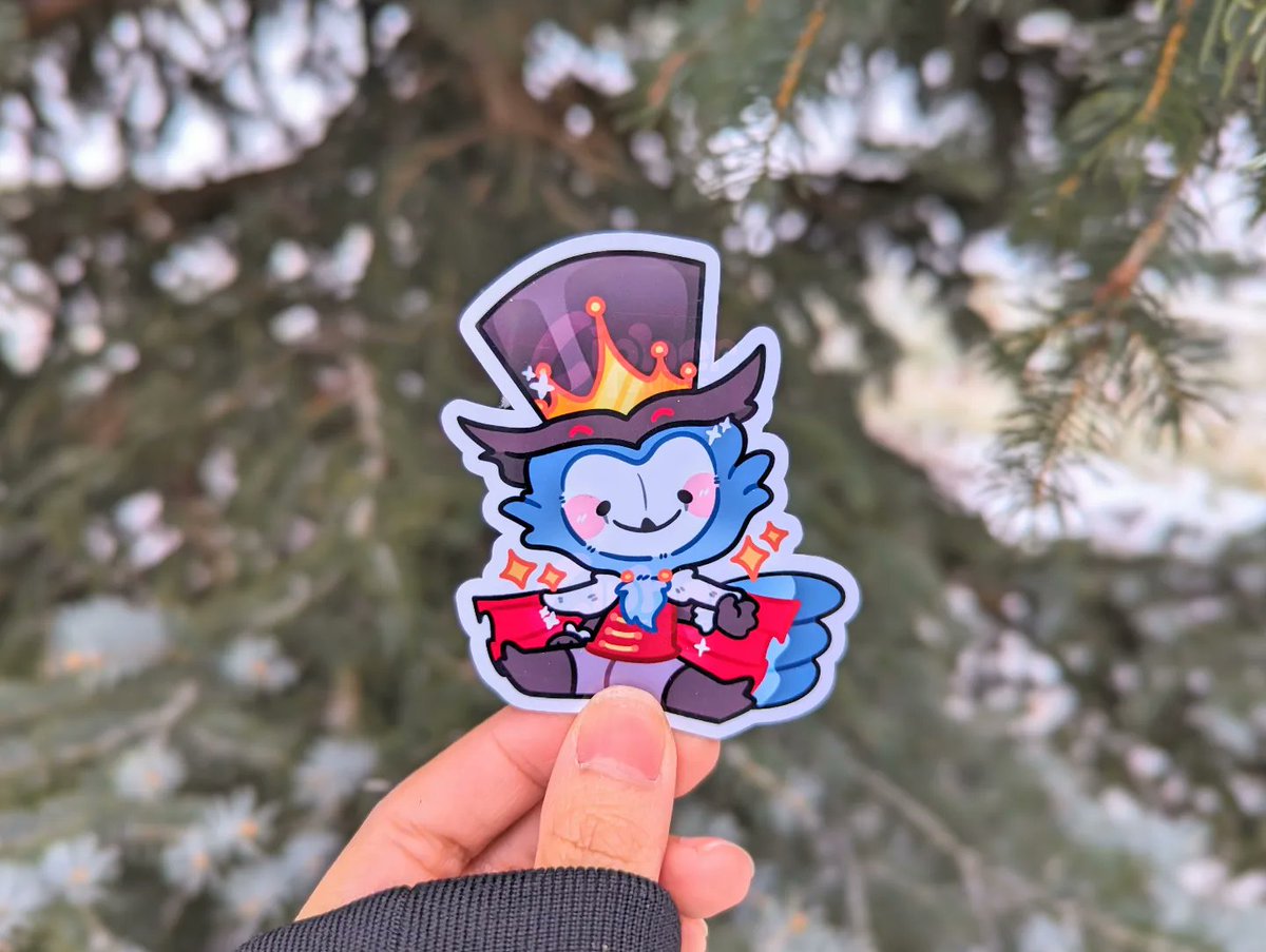 robinyoten's tweet photo. helluva boss stickers now available online wahoo! 🐸

#helluvaboss #sticker https://t.co/fXWn0pgiHM