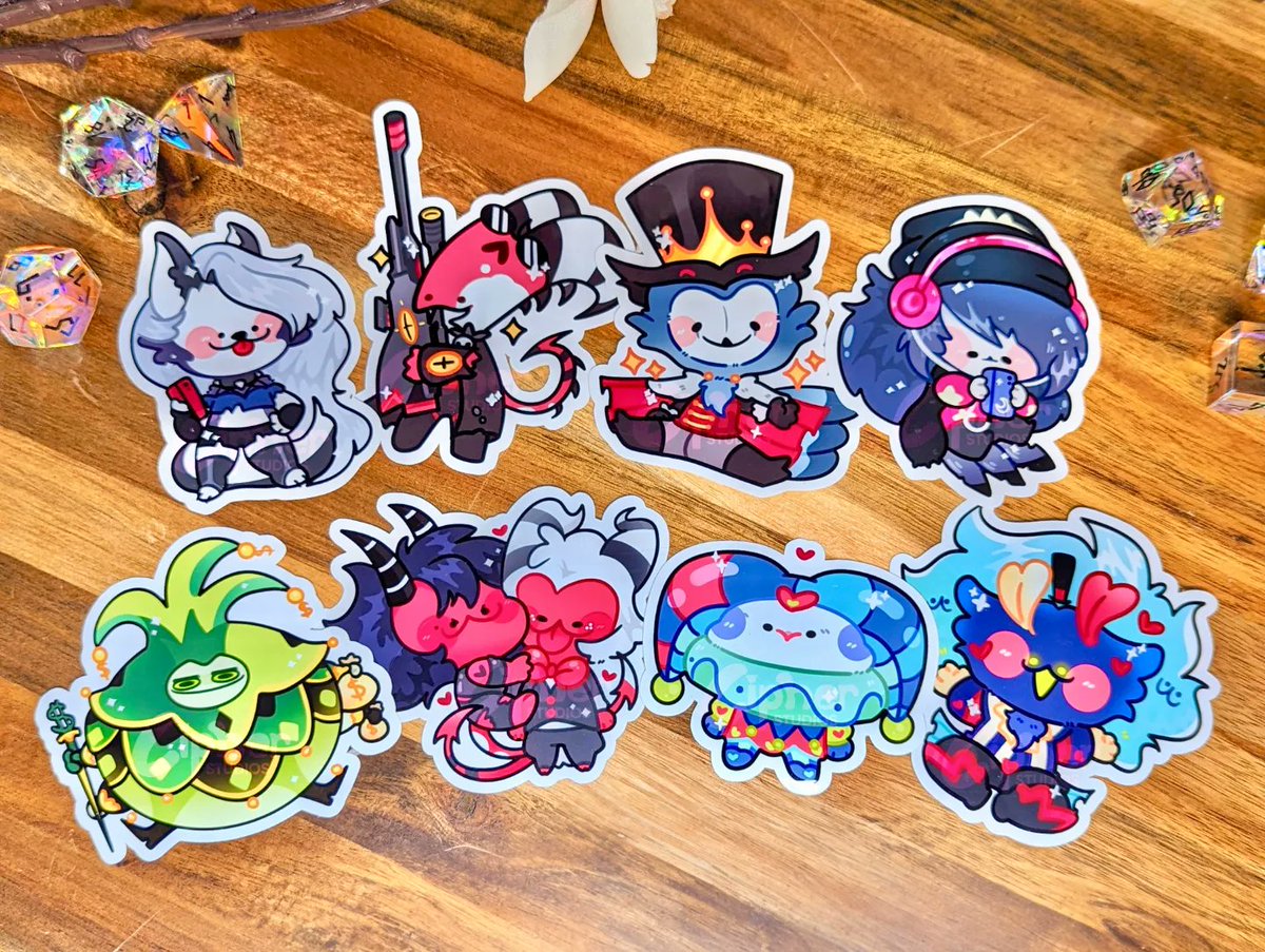 robinyoten's tweet photo. helluva boss stickers now available online wahoo! 🐸

#helluvaboss #sticker https://t.co/fXWn0pgiHM