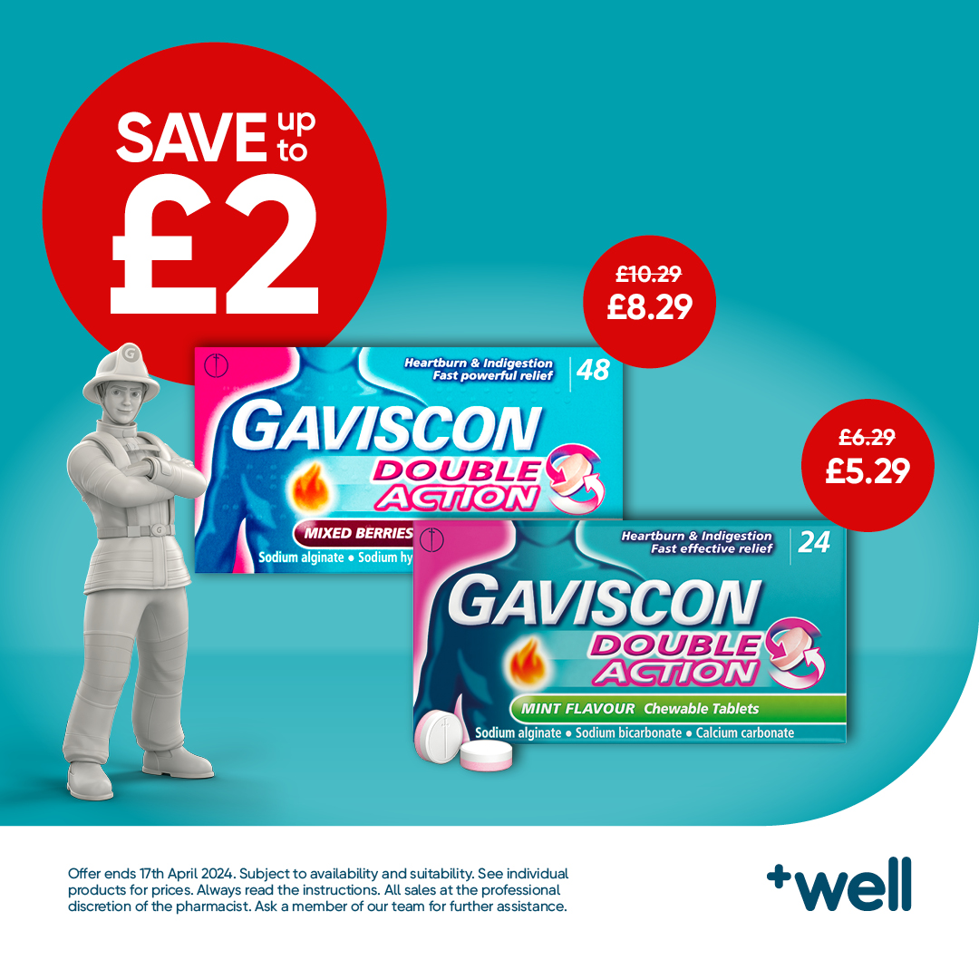 Save up to £2 on Gaviscon 🙌 ❤️ Gaviscon is used to treat the symptoms of too much stomach acid such as stomach upset, heartburn, and acid indigestion. To see our full range, click the link below. well.co.uk/gaviscon/ #gaviscon #heart #heartburn #stomach #wellpharmacy