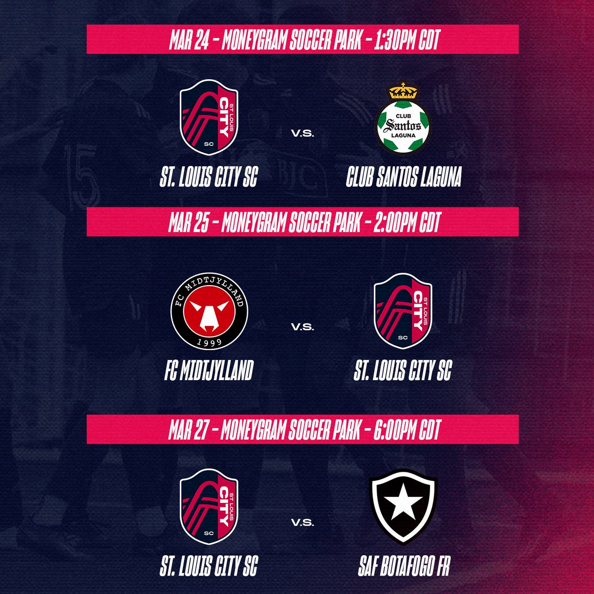 STLCITYAcademy's tweet photo. Our @UPSLsoccer squad is headed to Dallas to take on the world 🛫 

🏆 @dallascup 
🗓️ March 24-31
📺https://t.co/f2QyLjF7IY

https://t.co/rCE45dEi0X https://t.co/Xn2cQuftrm